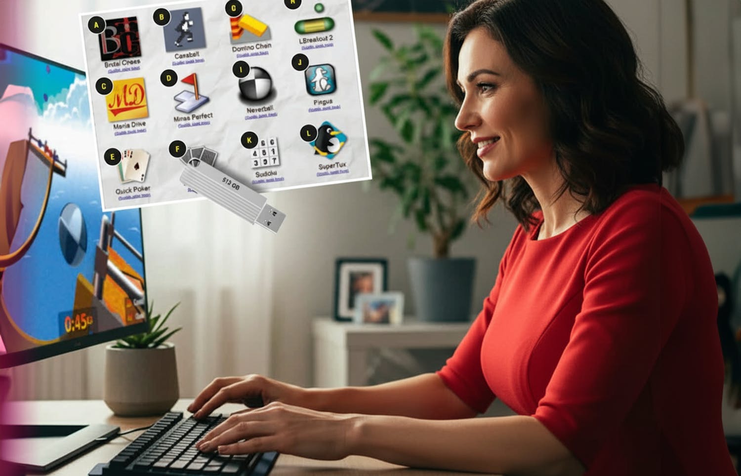 Sjove computerstpil Minnepinne på 512 GB med tolv klassiske spill